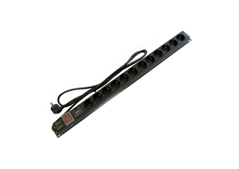VDI PRIZA 12x220V VERTICAL PT RACK 1U PDU-12