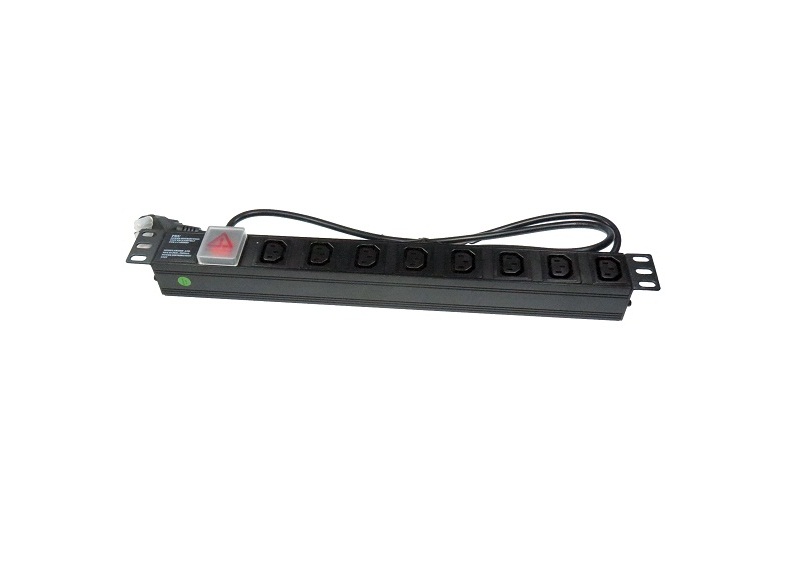 VDI PRIZA 8x220V 16A on/off 1U ALU BG05-G8K-PDU