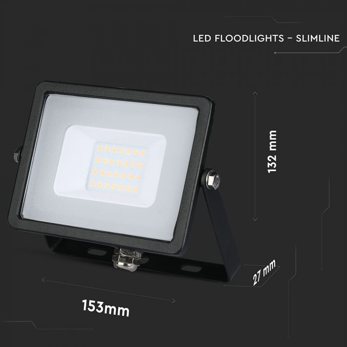PROIECTOR CU LED 20W 4000K 1600 lm IP65 NEGRU