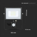 PROIECTOR CU LED SENZOR 20W 4000K 1600 lm IP65