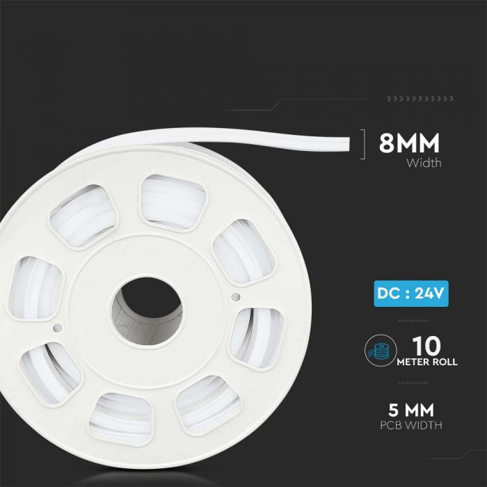 LED BANDA 24V IP65 3000K 8W 320 lm/m NEON FLEX (10ml/rola)