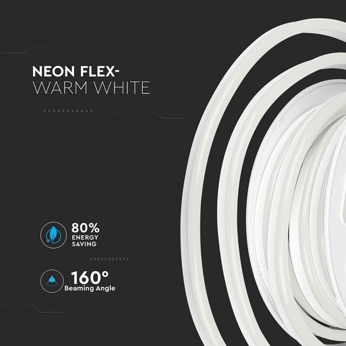 LED BANDA 24V IP65 3000K 8W 320 lm/m NEON FLEX (10ml/rola)