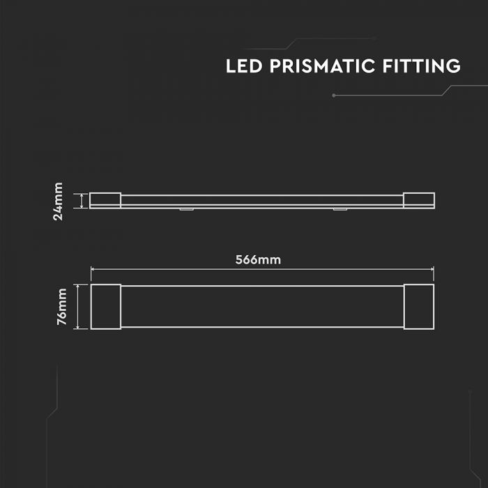 CIL IP20 60CM 20W 6500K 2400 LM SLIM VT