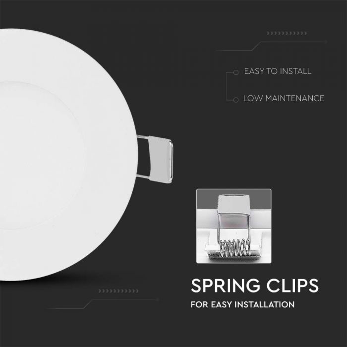 DOWNLIGHT CU LED 4000K 3W 130 lm IP20 ROTUND D=84x12mm VT