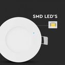 DOWNLIGHT CU LED 4000K 3W 130 lm IP20 ROTUND D=84x12mm VT