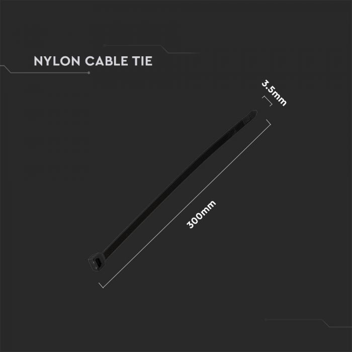 COLIER PVC 300x3.5 NEGRU 100 buc/set VT