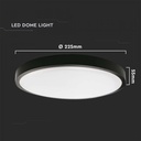 CIL PLAFONIERA IP44 4000K 18W 1800 lm ROTUNDA D:225x55mm NEAGRA