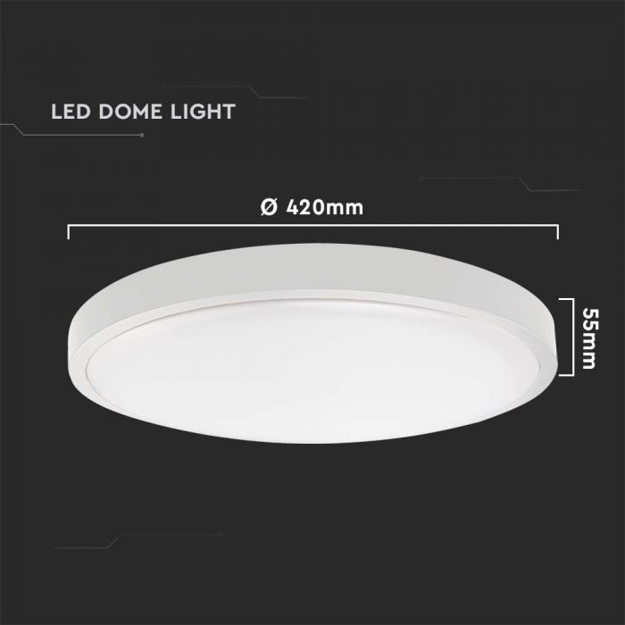 CIL PLAFONIERA IP44 4000K 30W 3000 lm ROTUNDA D:420x55mm ALBA