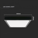 CIL PLAFONIERA SENZOR IP44 4000K 18W 1800 lm PATRATA D:225x225x60mm NEAGRA