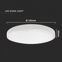 CIL PLAFONIERA SENZOR IP44 4000K 24W 2400 lm ROTUNDA D:225x65mm ALBA