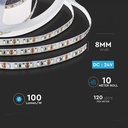 LED BANDA 24V IP20 3000K 8W 750 lm/m (10ml/rola)