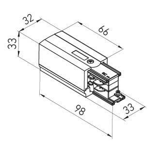 ARX TRACK ALIMENTATOR 3C DR 250V/16A BK TKN1005 BK