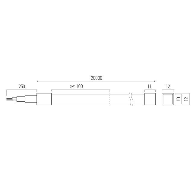 ARX XSNAKE LEDS STRIP 10W 24V 3000K SNK10X10WW