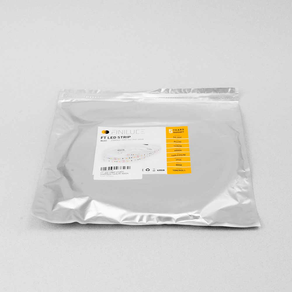 FT LED STRIP 24VDC SMD2835 14W/M 3000K 140LED/M IP65 8MM 10M 5ANI
