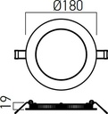 ARX DOWNLIGHT XFLAT ROTUND 11W 3000K IP40