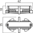 ARX MINITRACK CONECTOR LINIAR 1C 250V/16A BK