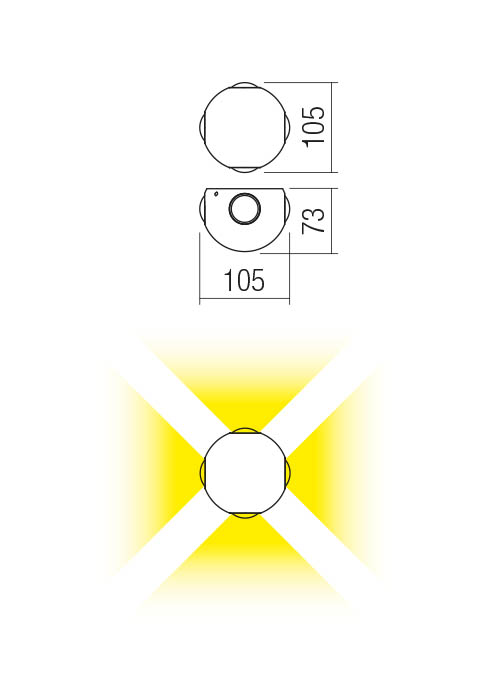 ARX APLICA MILESTONE 12W IP54 3000K 90500