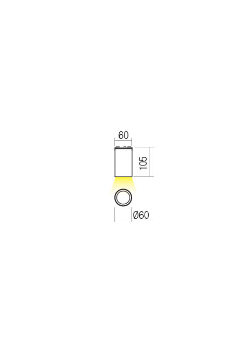 CIL EXTERIOR IP65 PLAFONIERA 3000K 3W 319 lm ROTUND D=105x60 mm ALB