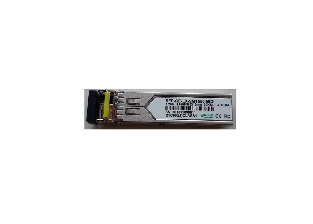 FO SFP SM LC 20 KM WDM 1.25G TX 1550 / RX 1310